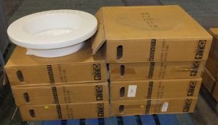 7x White Stone Round Sink Basins - WS02401F