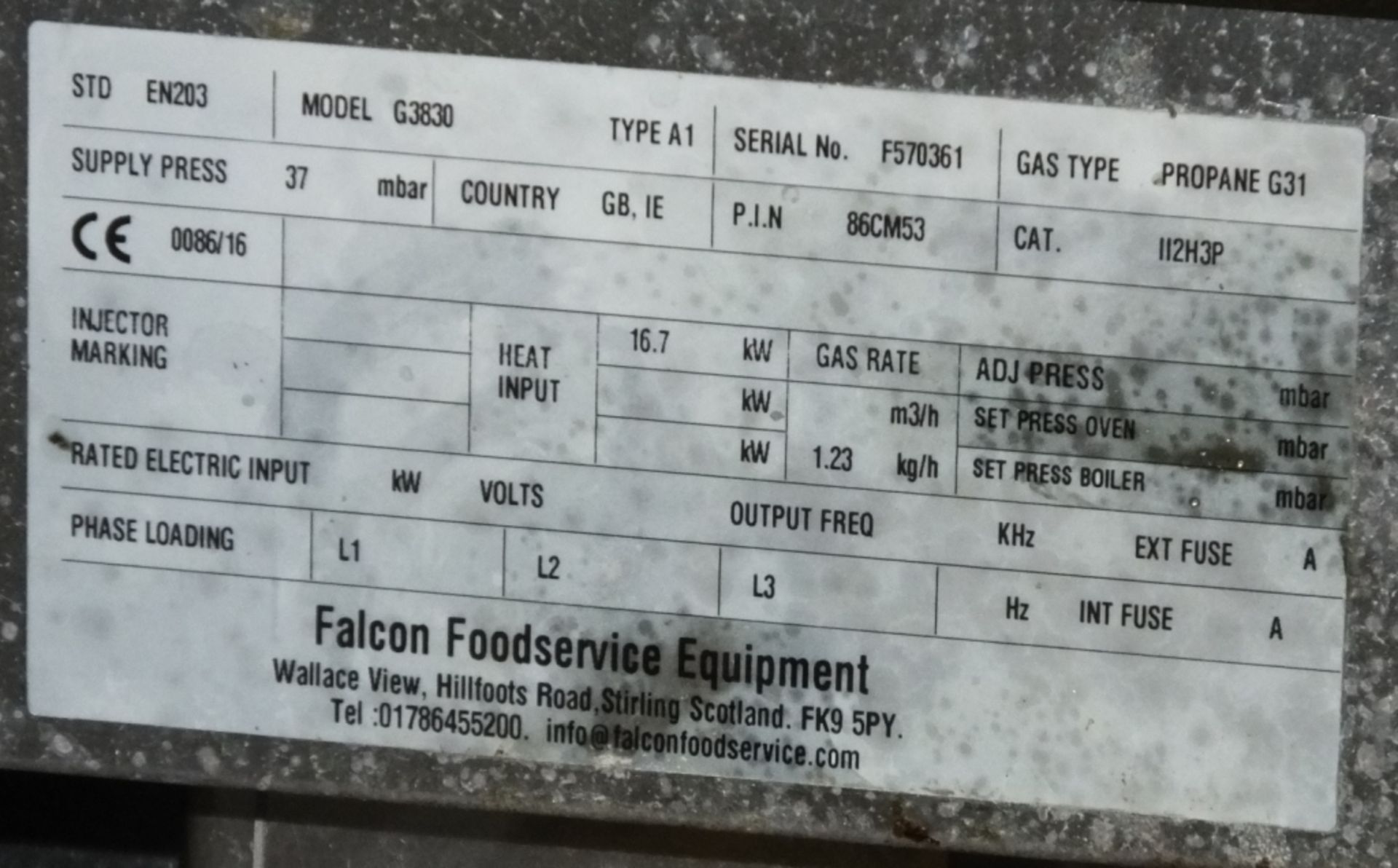 Falcon single basket fryer - Model G3830 - Image 4 of 5