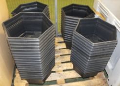 Hexagonal Plastic Garden Planter tubs - approx 40