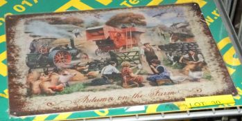 Tin plate sign - Autumn on the Farm