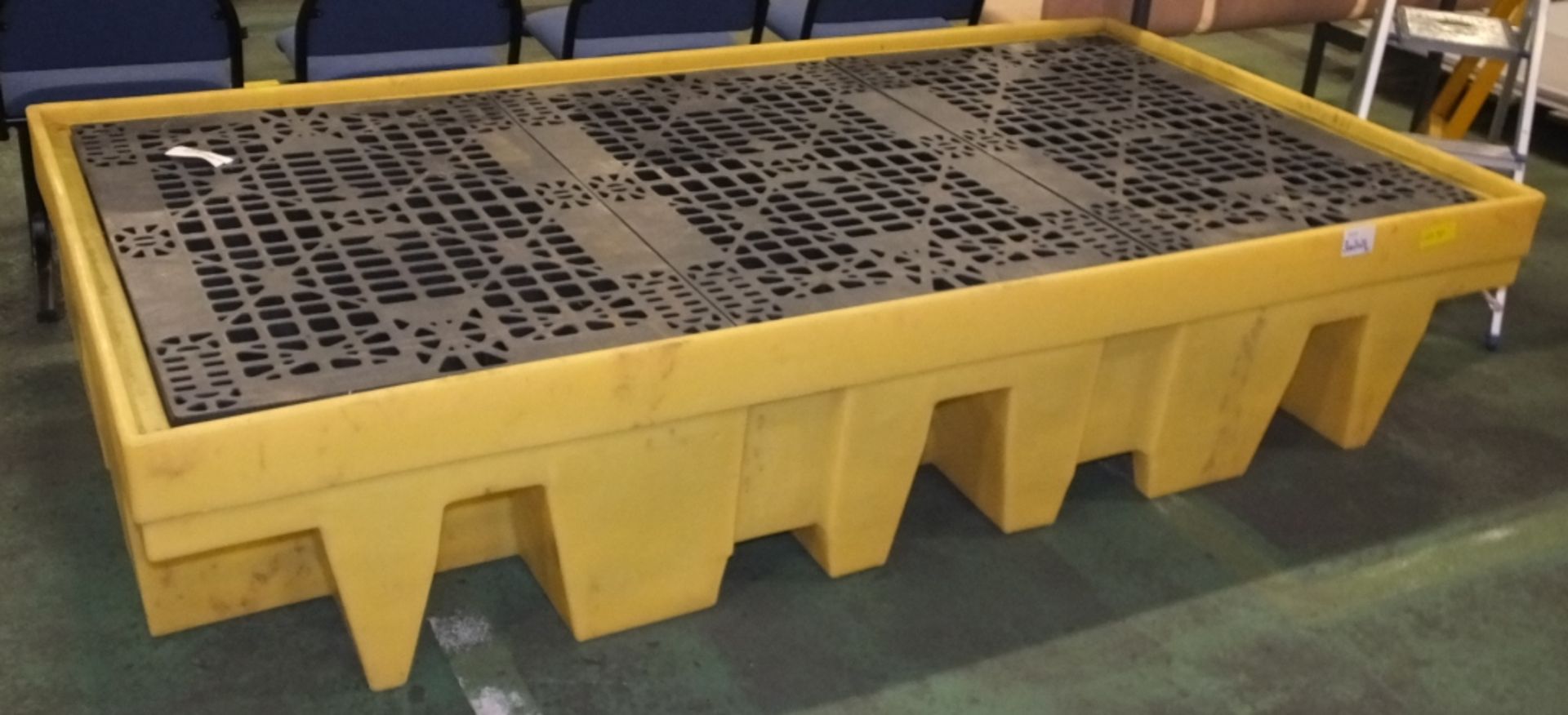 Large Industrial chemical spill tray with removable top sections - 2550 x 1350 x 520
