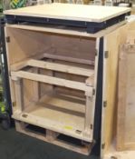 Heat treated wooden transit box with internal frame