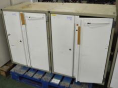 2x Steel Cabinets with Internal Drawers.