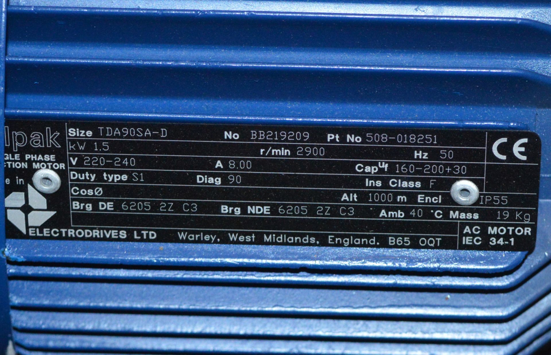 Air Filter. 2x Motors 240V 1.5kW. Air Filter. - Image 4 of 4