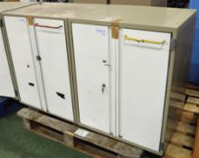 2x Steel Cabinets with Internal Drawers.
