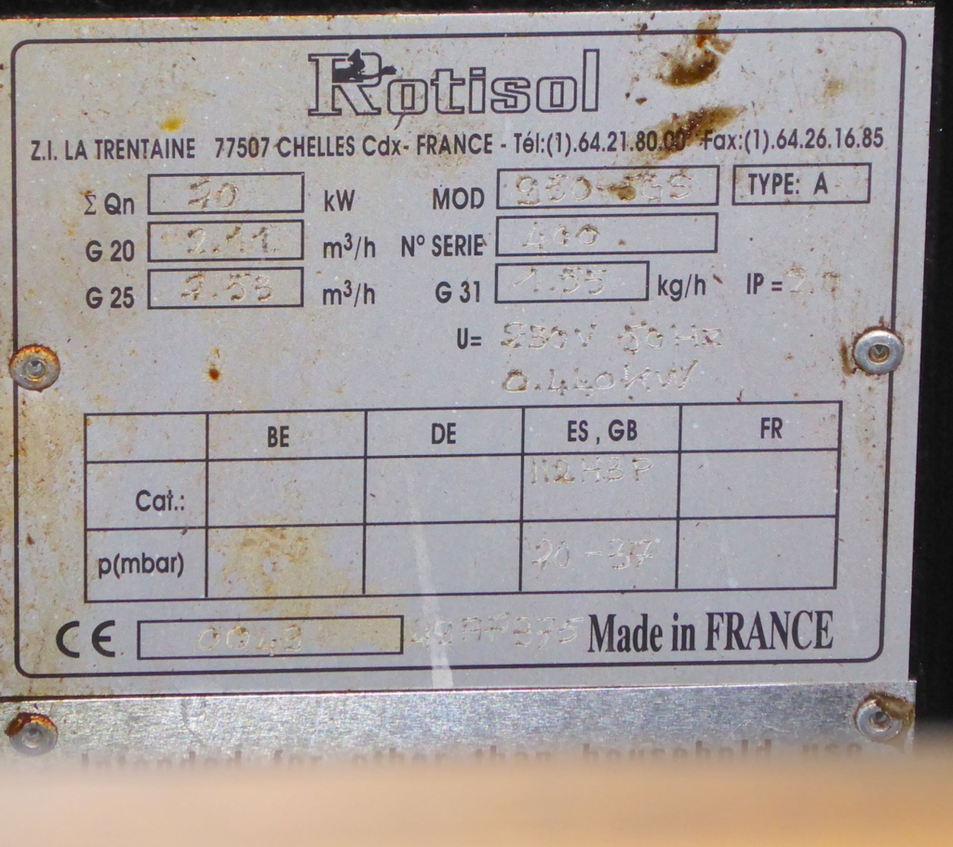 Rotisol 950-5gs Gas Rotisserie 95 x 50 x 112cm (WxDxH) - Image 8 of 8
