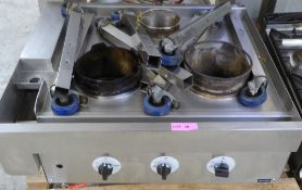 Large Gas 3 Ring Wok Burner 109 x 98 x 28cm (WxDxH) -