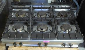 Cica Large 6 Ring Gas Burner Hob On Stand 1220 x 90 x 128cm (WxDxH)