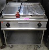 Baron Dual Controlled free standing griddle with underneath storage, 3 Phase