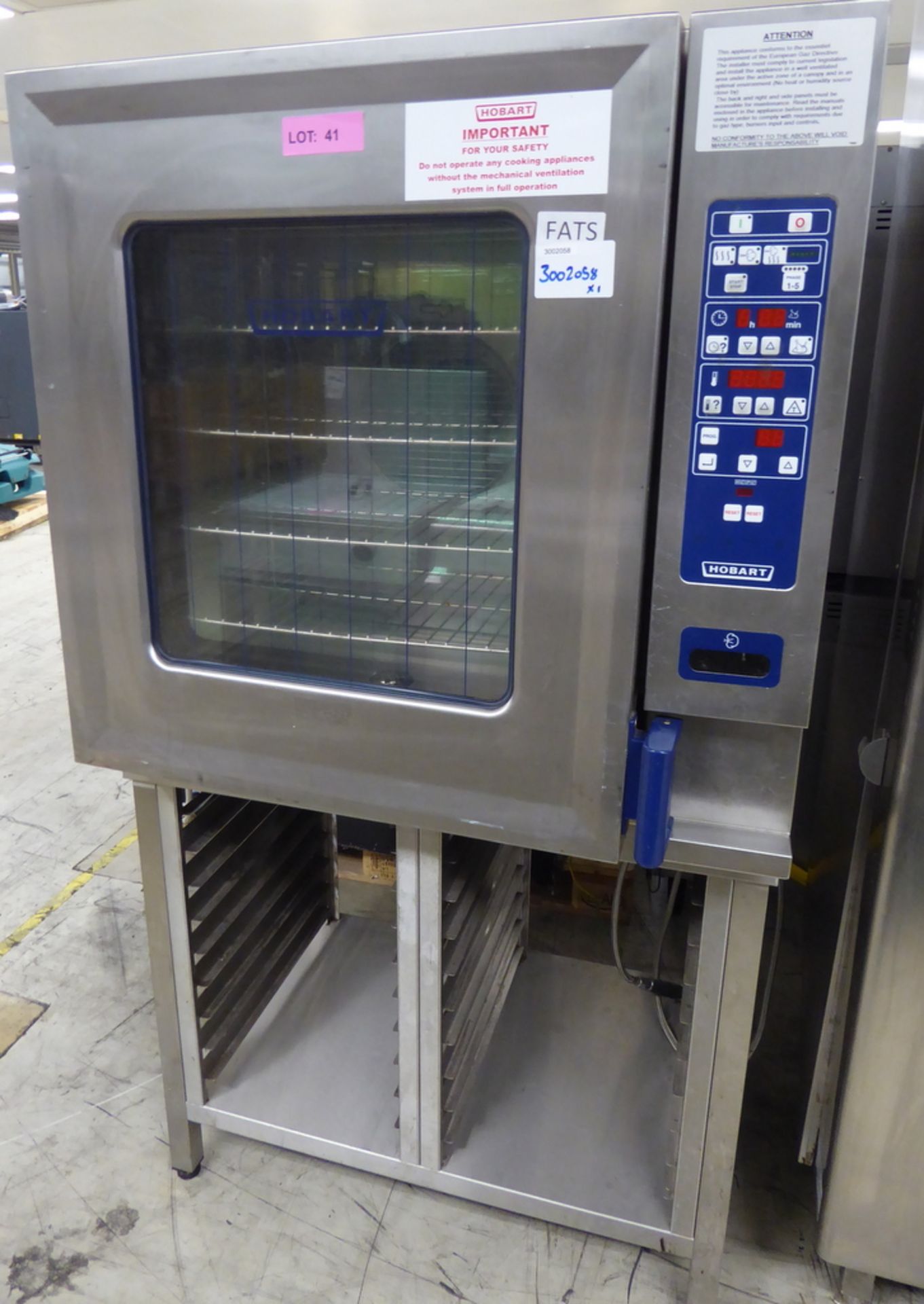 Hobart CSD1013G 10 Shelve Combi Oven On Stand, 33KW, 230-240V 50-60HZ Single Phase 90 x 82