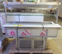 Servery Unit 214 x 76 x 135cm (WxDxH) -Please note the stainless steel panels are missing