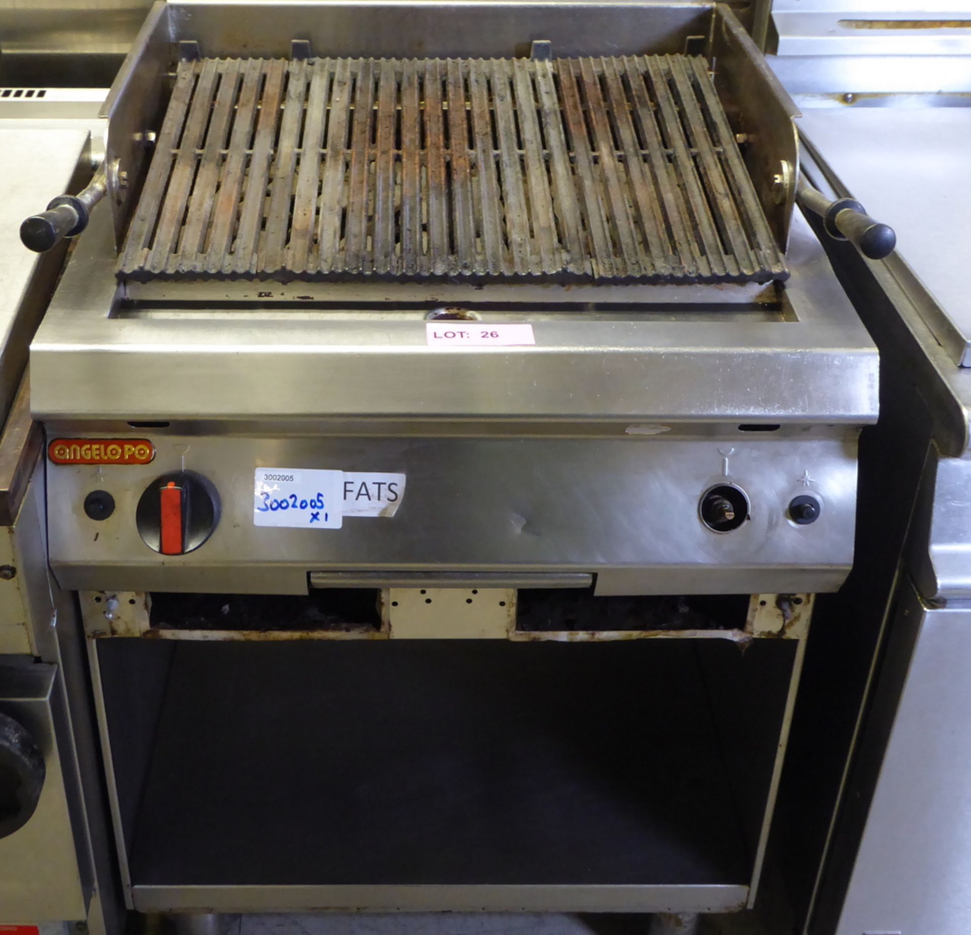 Angelo Po Gas Chargrill 70 x 63 x 102cm (WxDxH) - Please note this is missing 1 knob