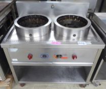 3P Large Double Gas Wok Burner 100 x 74 x 110cm (WxDxH)