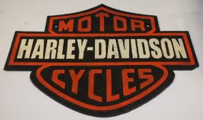 Cast Motorcycle sign - Harley Davidson