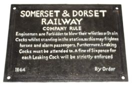 Cast Sign - Somerset & Dorset Railway
