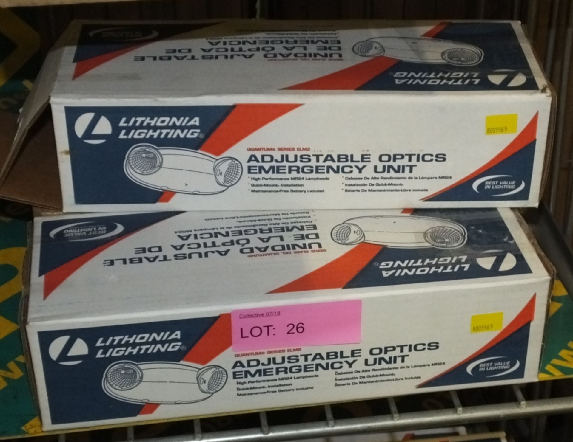 3x Lithonia Lighting Adjustable Optics Emergency LIghting units