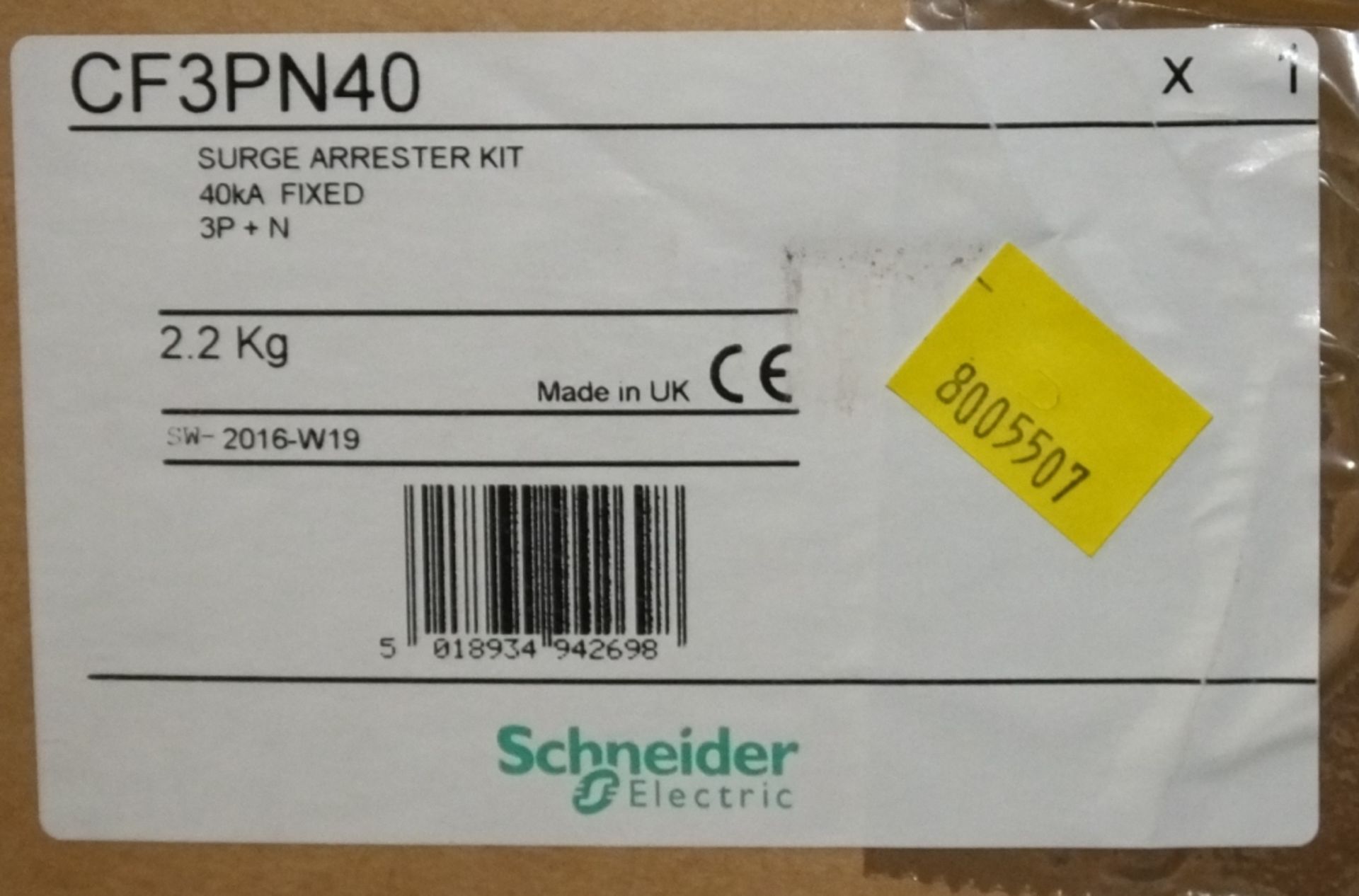 3x Schneider Arrester Kit 40kA Fixed 3ph+N - Image 3 of 3