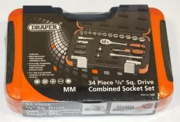 Draper 34 piece 3/8" Square Drive Combined Socket Set