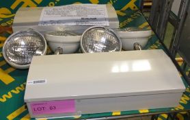 2x Lithonia Lighting ELT632CNY steel 2 headed emergency light 6V 32W with 12W sealed PAR32