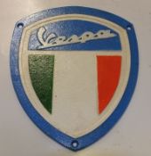 Cast Motorcycle sign - Vespa