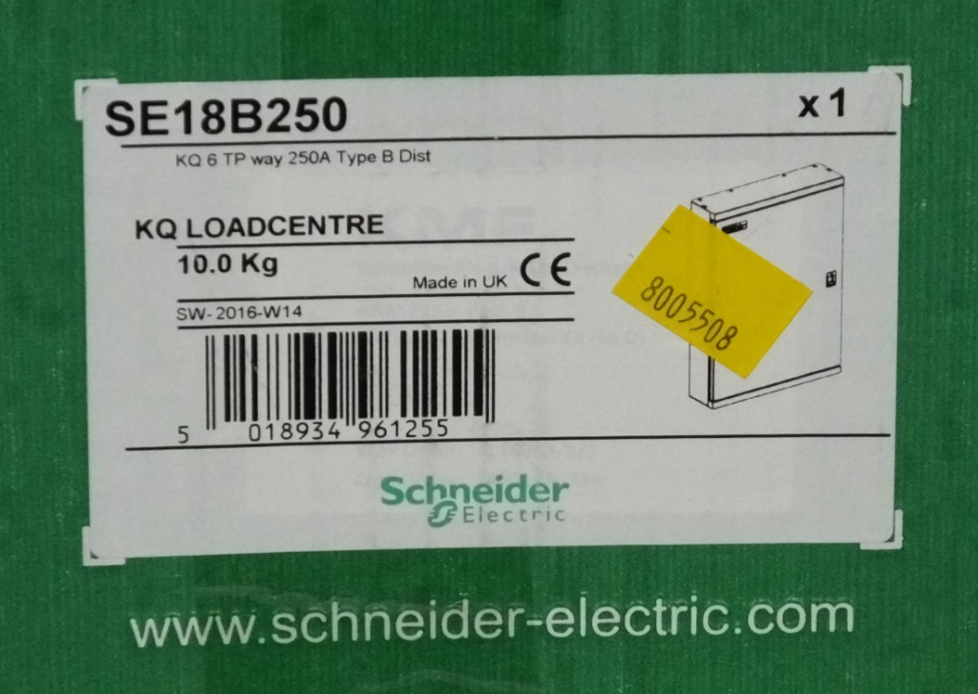 2x Schneider KQ Loadcentre KQ 6TP way 250A Type B Dist - Image 2 of 3