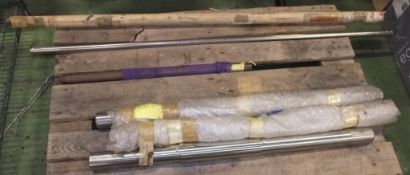 3x Pullen shafts, Metal rods