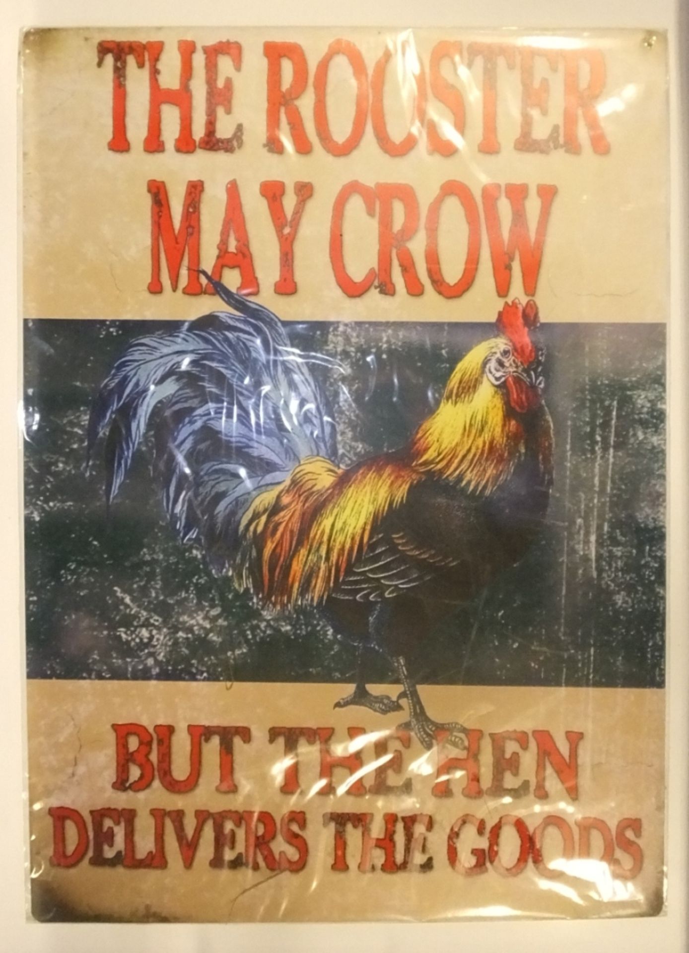 Tin Sign - The Rooster May Crow