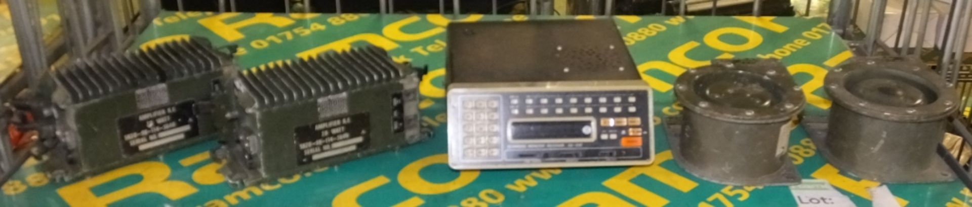 SX-200 Scanning Monitor Receiver, 2x CLansman 20Watt RF Amplifiers NSN 5820-99-114-3640, 2