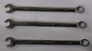 3x Snap-On combination spanners - 3/8