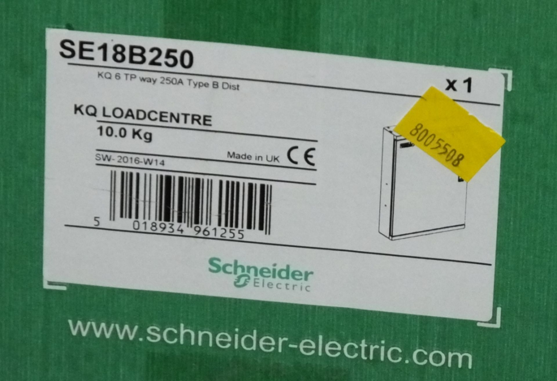 2x Schneider KQ Loadcentre KQ 6TP way 250A Type B Dist - Image 2 of 3