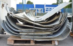 Curved Galvanized Corrugated Roofing Sheets - approx 46" wide.