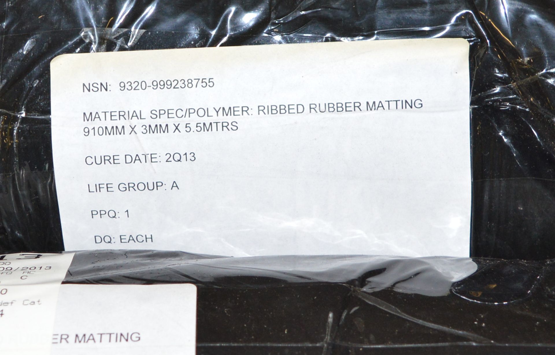 5x Rolls Rubber Matting Ribbed, 910mm x 3mm x 5.5mtr. - Image 2 of 3