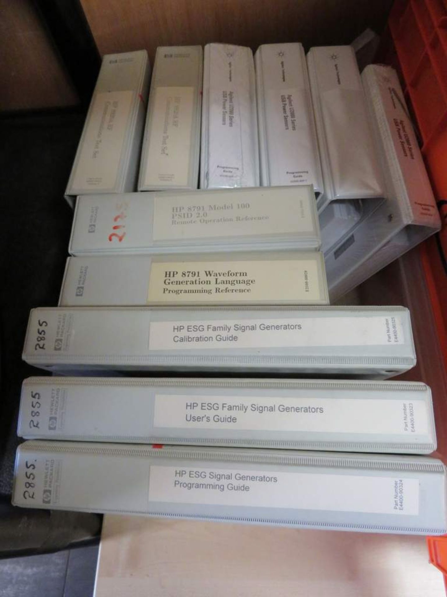 Box of Equipment Manuals