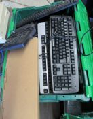 3x Boxes of assorted computer keyboards - various brands
