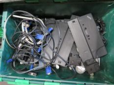 Box of Lenovo docking stations, computer mouses & computer cables