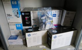Shelf to include various HP printer cartridges