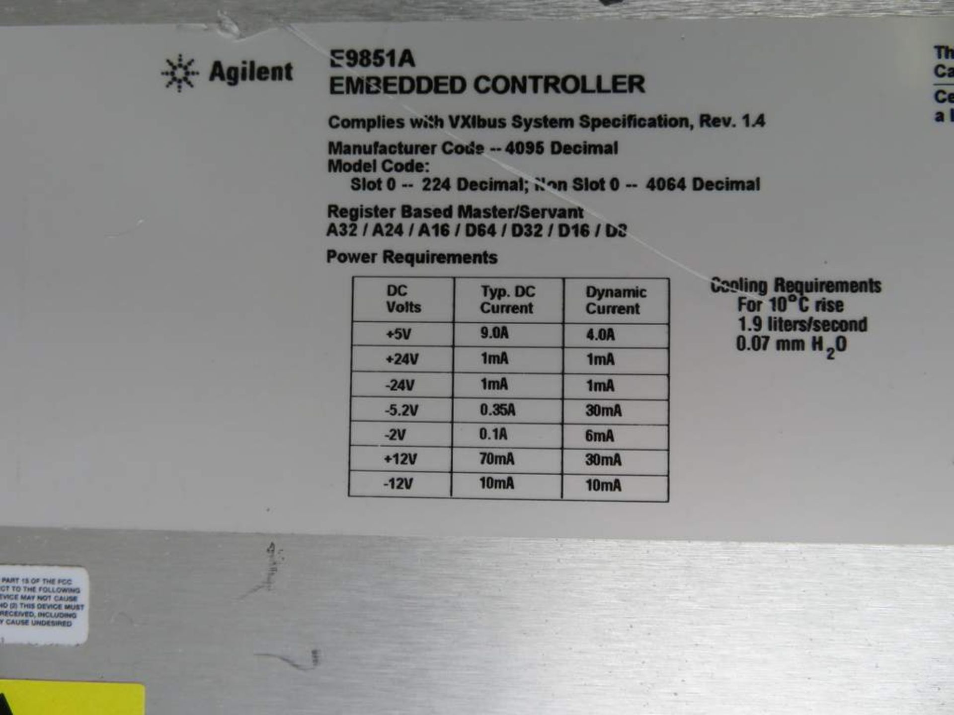 4x Agilent E9851A Embedded controller - Image 2 of 3