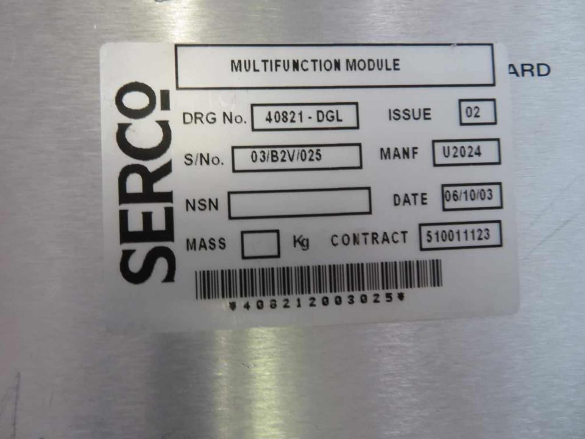 10x Serco Multifunction module card 40821-DGL - Image 2 of 2
