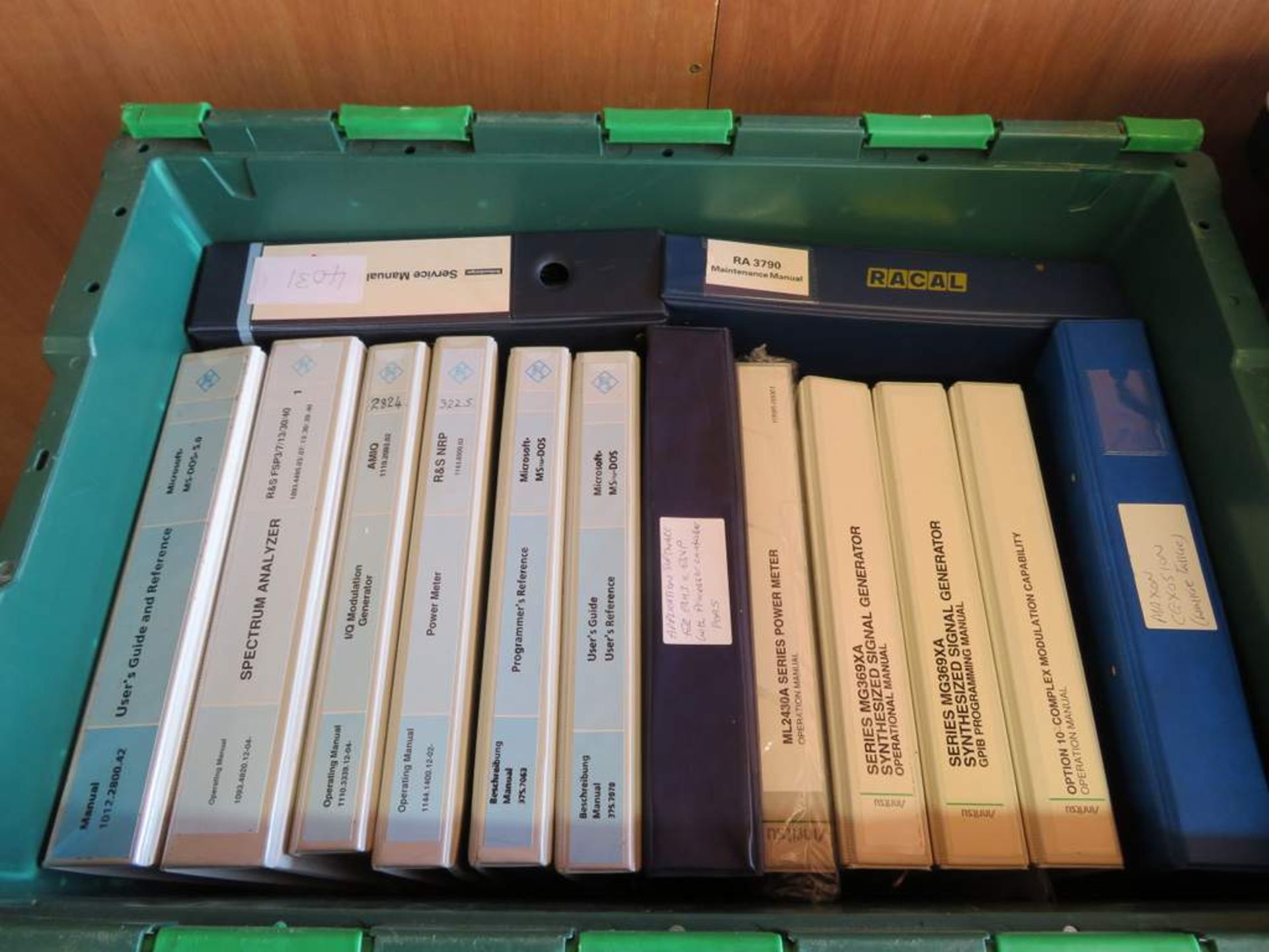 Box of Equipment Manuals