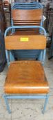 10x Restaurant Chairs - Destressed Finsihed - Blue Bars