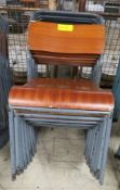 8x Restaurant Chairs - Destressed Finsihed - Grey Bars