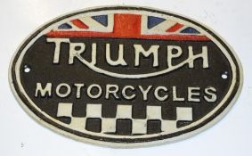 Cast Motorcycle sign - Triumph Motorcycle