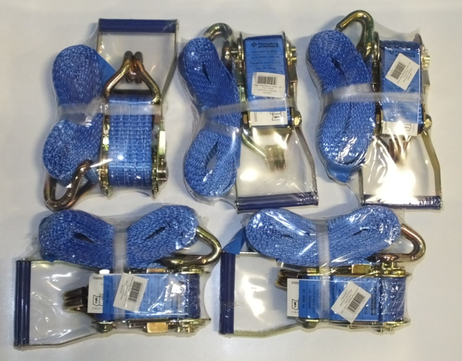 5x Rachet & Straps - 4M x 50mm x 5000kg - blue