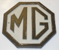 Cast Motorcycle sign - MG