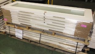 9x Laminated Door panels - Light white wood effect - Glazed - 1965 x 585 x 33