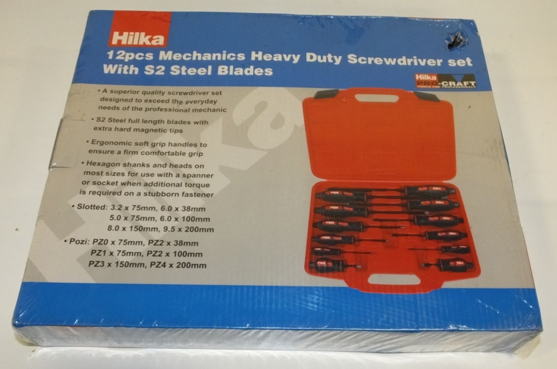 Hilka 12 piece Mechanics Heavy Duty Screwdriver set with S2 Steel blades