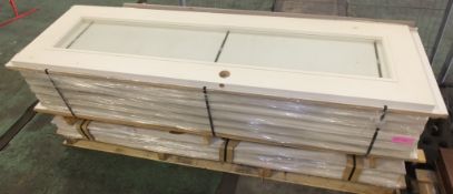 8x Laminated Door panels - Light white wood effect - Glazed - 1960 x 585 x 33