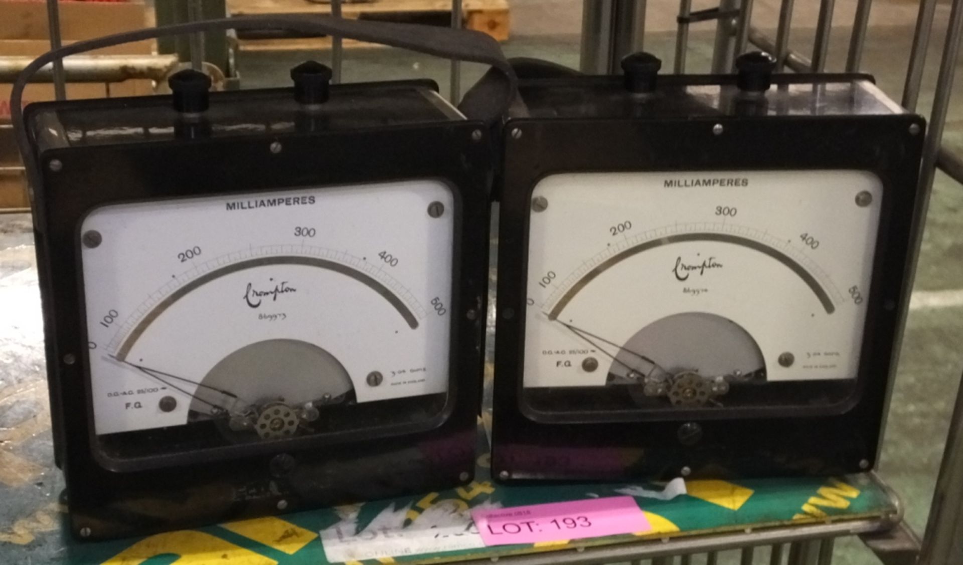 2x Crompton Parkinson Milliamperes meters