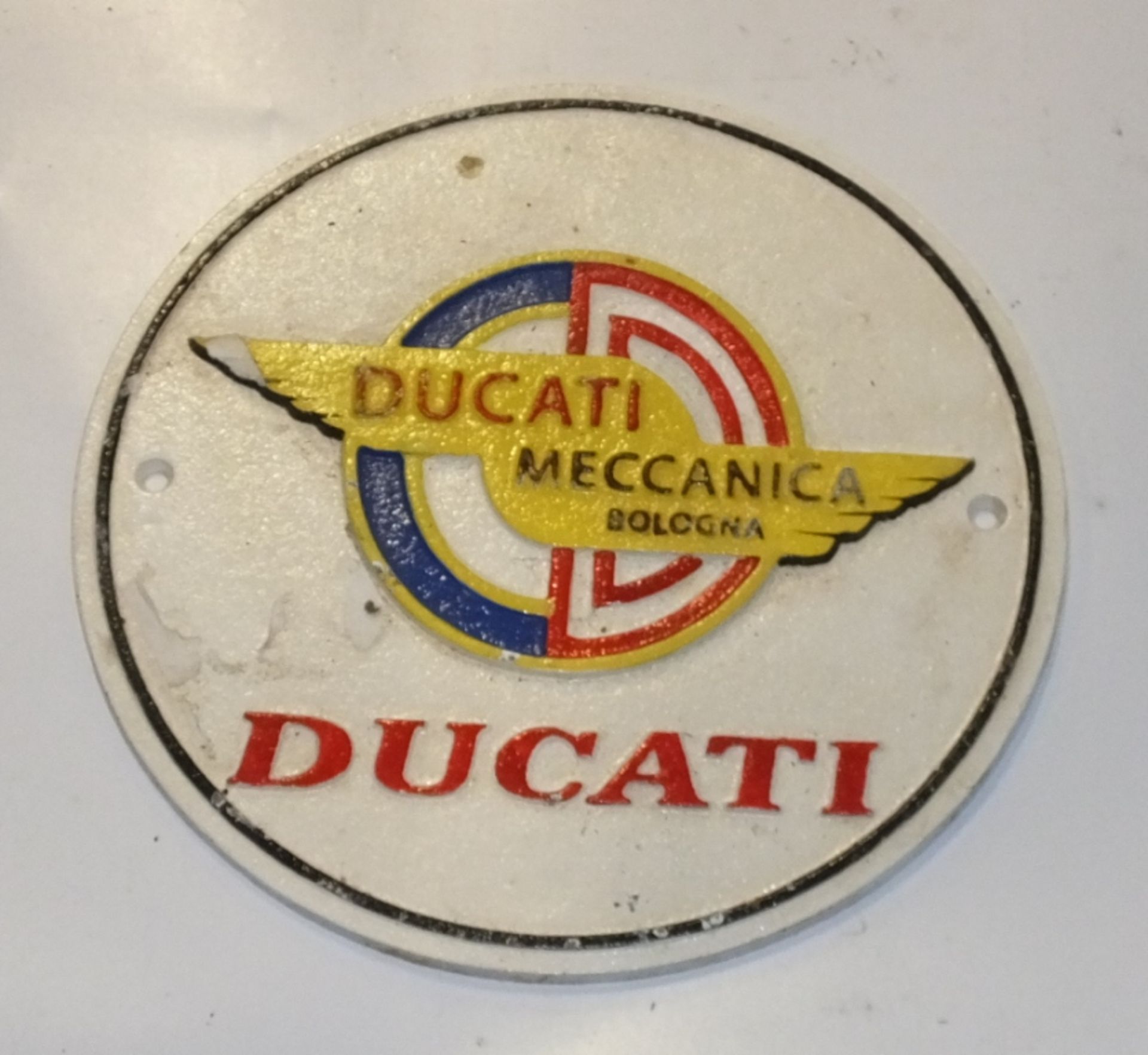 Cast Motorcycle sign - Ducati