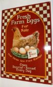 Tin Sign - Fresh Farm Eggs for sale